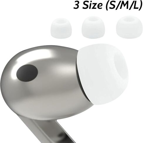 3 Pairs Galaxy Buds 3 Pro Ear Tips, Soft Silicone Washable Ear Tips, Compatible with Galaxy Buds 3 Pro 2024 SM-R630 Earbuds Tips Gels, Fit in Charging Case 3 Size Replacement Ear Tips, Black in Kuwait