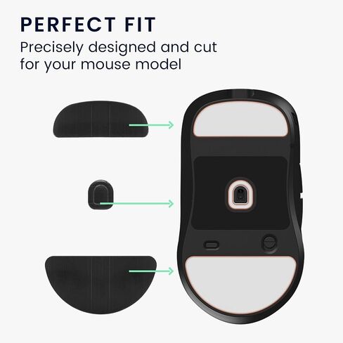 kwmobile Mouse Feet Replacement Compatible with Endgame Gear XM2we Computer Mouse Skates Sticker - Black in Saudi Arabia
