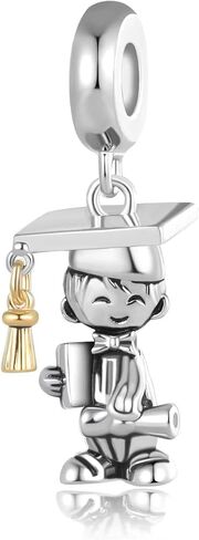 QeenseKc Graduation Girl Reading Book 2023 Charm Bead for Pandora Bracelet Necklace in Saudi Arabia