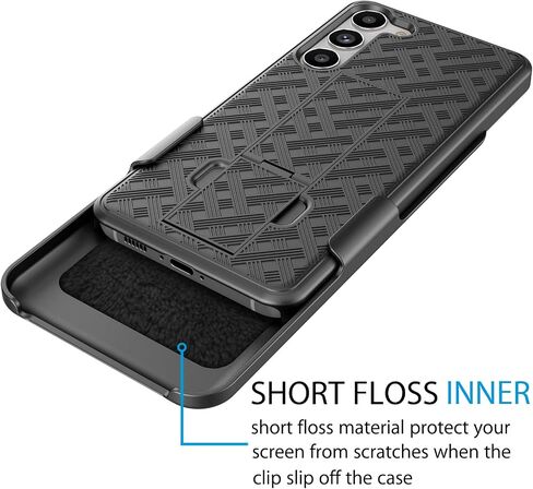 Galaxy S23 Case, Galaxy S23 5G Holster Clip, Tekcoo [Tstraw] Hard Shell [Kickstand] Secure Locking Belt Swivel Clip Defender Carrying Full Body Ultra Slim Case Cover for Samsung Galaxy S23 - Black in Saudi Arabia