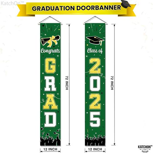 KatchOn, Black and Gold Graduation Door Banner - Large, 72x12 Inch, NO DIY | Congrats Grad Banner for Graduation Decorations Class of 2024 | Graduation Banner for 2024 Graduation Party Decoration in Saudi Arabia
