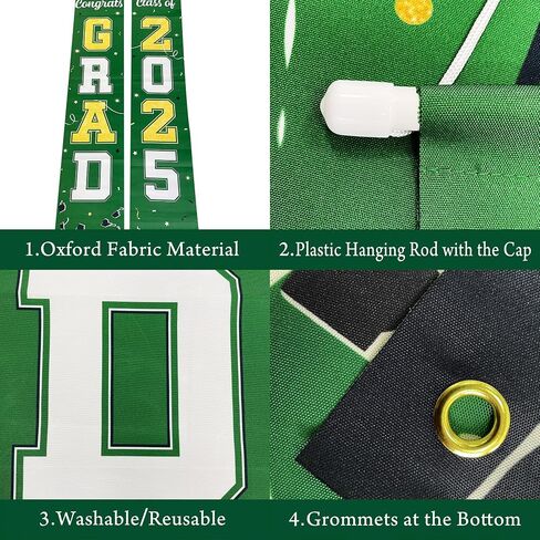 KatchOn, Black and Gold Graduation Door Banner - Large, 72x12 Inch, NO DIY | Congrats Grad Banner for Graduation Decorations Class of 2024 | Graduation Banner for 2024 Graduation Party Decoration in Saudi Arabia