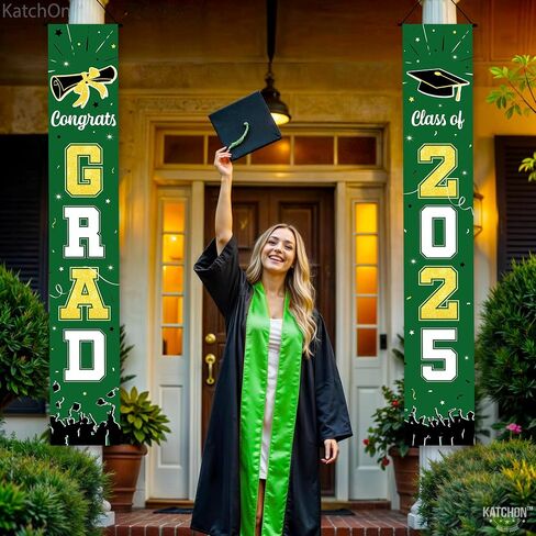 KatchOn, Black and Gold Graduation Door Banner - Large, 72x12 Inch, NO DIY | Congrats Grad Banner for Graduation Decorations Class of 2024 | Graduation Banner for 2024 Graduation Party Decoration in Saudi Arabia