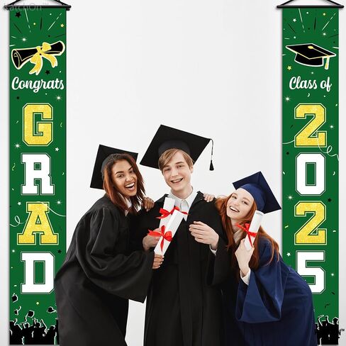 KatchOn, Black and Gold Graduation Door Banner - Large, 72x12 Inch, NO DIY | Congrats Grad Banner for Graduation Decorations Class of 2024 | Graduation Banner for 2024 Graduation Party Decoration in Saudi Arabia