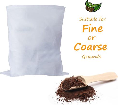 50 Pack Cold Brew Coffee Filters ، 20 "× 20" ، مرشحات المشروب البارد التجاري ، حقيبة تصفية لمصباح ما يصل إلى 5 رطل من القهوة ، ودصلات 5 جالون in Kuwait