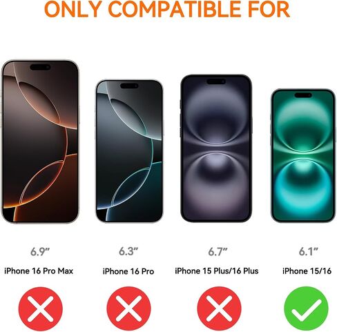 4 Pack Anti Blue Light Screen Protector for iPhone 16,iPhone15 [6.1inch] with Installation Frame,9H+ Anti Blue Light Tempered Glass, Anti-Scratch, Case Friendly in Kuwait