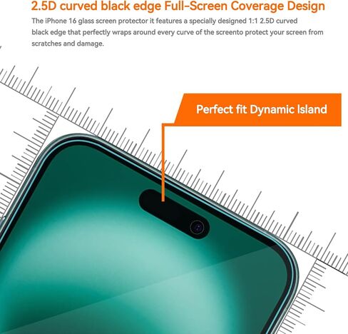 4 Pack Anti Blue Light Screen Protector for iPhone 16,iPhone15 [6.1inch] with Installation Frame,9H+ Anti Blue Light Tempered Glass, Anti-Scratch, Case Friendly in Kuwait