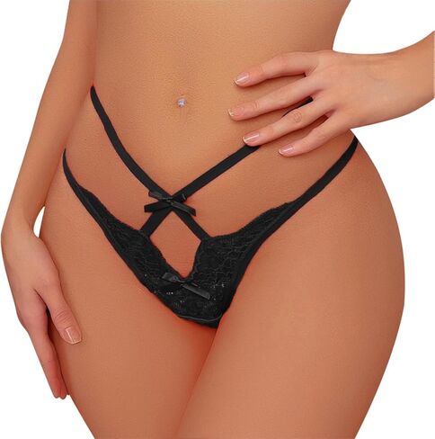 ملابس داخلية نسائية من Banamic G String ملابس داخلية من الدانتيل الزهري سراويل داخلية متوسطة الخصر in Kuwait