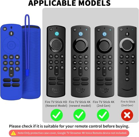 2 Pack Silicone Remote Cover for Alexa Voice Remote,Remote Case for Fire Tv Remote with Lanyard,Anti-Scratch Shockproof Remote Protective Cover Compatible with Fire TV Stick HD 4K (New) (2nd) in Kuwait