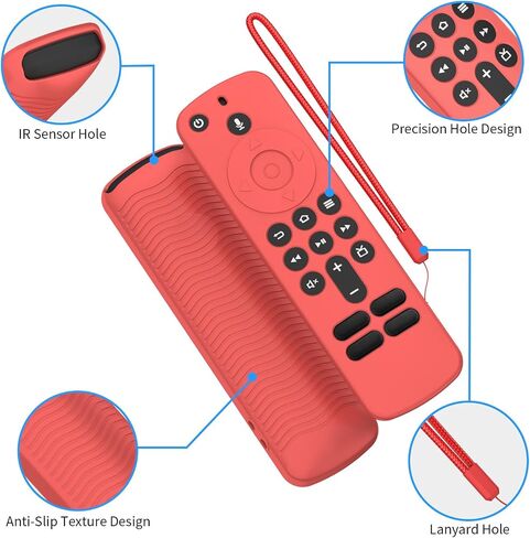 2 Pack Silicone Remote Cover for Alexa Voice Remote,Remote Case for Fire Tv Remote with Lanyard,Anti-Scratch Shockproof Remote Protective Cover Compatible with Fire TV Stick HD 4K (New) (2nd) in Kuwait