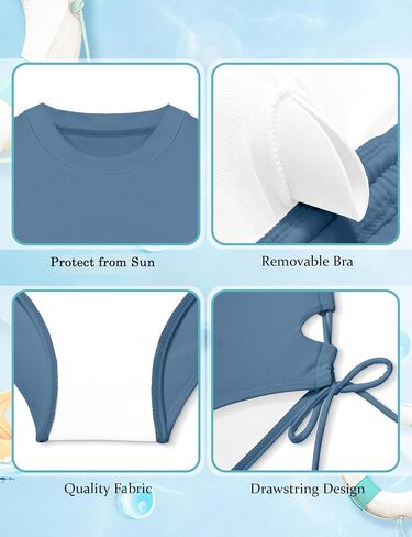 الفتيات المايوه قصيرة الأكمام ثوب السباحة الصلبة 2 قطعة الرياضة Rashguard ملابس السباحة الفتيات 7-14T in Saudi Arabia