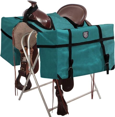 Harrison Howard Sturdy Secure Versatile Over-The-Horn Contoured No-Bounce Design Saddle Pack Pannier Bags Carrier Western Saddle Bag Brown in Saudi Arabia