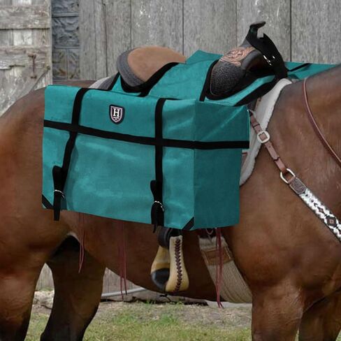 Harrison Howard Sturdy Secure Versatile Over-The-Horn Contoured No-Bounce Design Saddle Pack Pannier Bags Carrier Western Saddle Bag Brown in Saudi Arabia