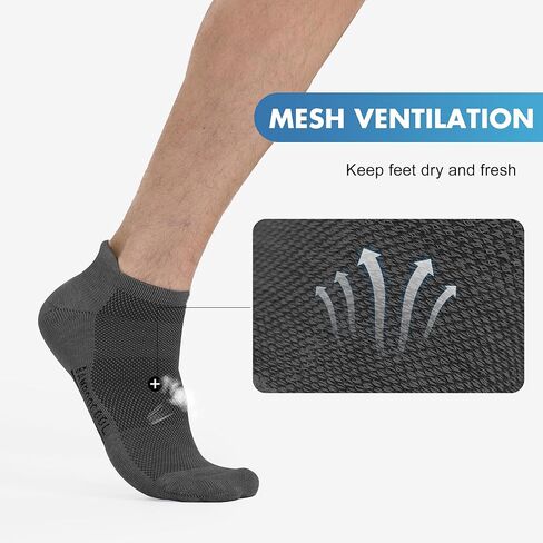 BAMBOO COOL Men's Ankle Socks Athletic Cushioned Moisture Wicking, Running Socks Arch Support Breathable, Heel Tab 8 Pack in Kuwait