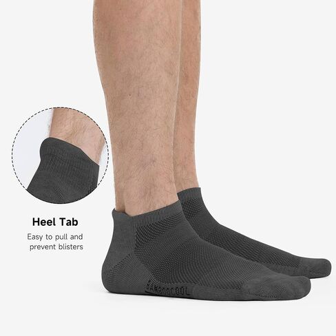 BAMBOO COOL Men's Ankle Socks Athletic Cushioned Moisture Wicking, Running Socks Arch Support Breathable, Heel Tab 8 Pack in Kuwait