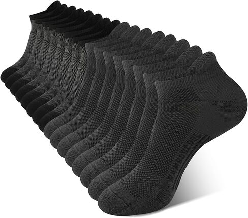 BAMBOO COOL Men's Ankle Socks Athletic Cushioned Moisture Wicking, Running Socks Arch Support Breathable, Heel Tab 8 Pack in Kuwait