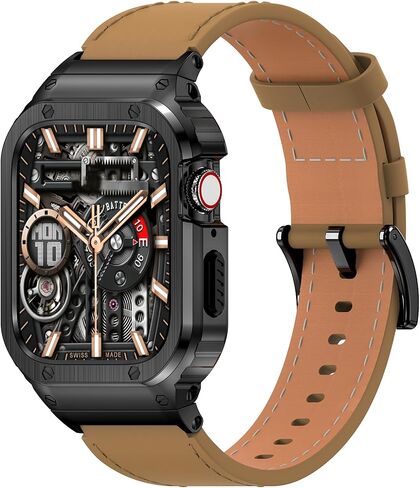 حالة فولاذ مقاوم للصدأ Suplink متوافقة مع Apple Watch Band 38mm 40mm 42mm 42mm 44mm 45mm 46mm 49mm ، حالة حزام معدنية من أجل Iwatch Series Ultra 10 9 8 7 6 5 4 3 2 1 Se Men in Kuwait