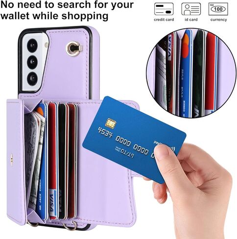for Samsung Galaxy S21 Plus Case 6.7 Inch, Crossbody Purse Wristlet Shoulder Strap Trendy Protective Cover for Galaxy S21 Plus (Blue) in Kuwait