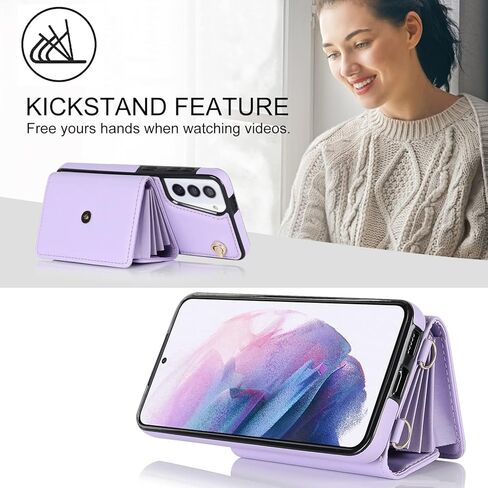 for Samsung Galaxy S21 Plus Case 6.7 Inch, Crossbody Purse Wristlet Shoulder Strap Trendy Protective Cover for Galaxy S21 Plus (Blue) in Kuwait