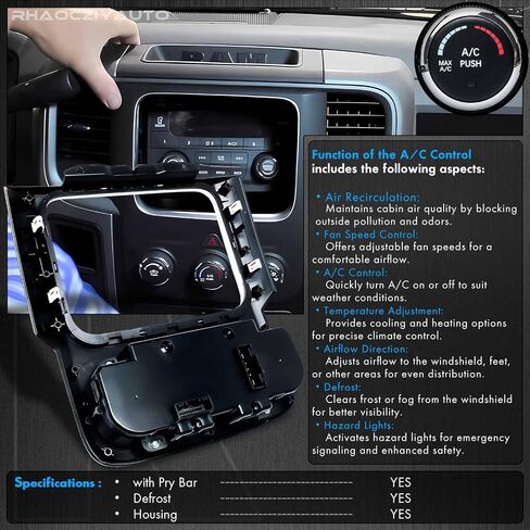 68268189AA AC Heater Climate Control Unit Heat Defrost Fit for 2013-2018 RAM 1500 2500 3500 Air Conditioning Temperature Controls Panel Module Replace# 68105021AF 68105021AC 68226600AA/AB 68236775AB in Saudi Arabia