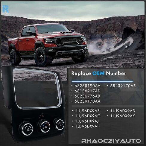 68268189AA AC Heater Climate Control Unit Heat Defrost Fit for 2013-2018 RAM 1500 2500 3500 Air Conditioning Temperature Controls Panel Module Replace# 68105021AF 68105021AC 68226600AA/AB 68236775AB in Saudi Arabia