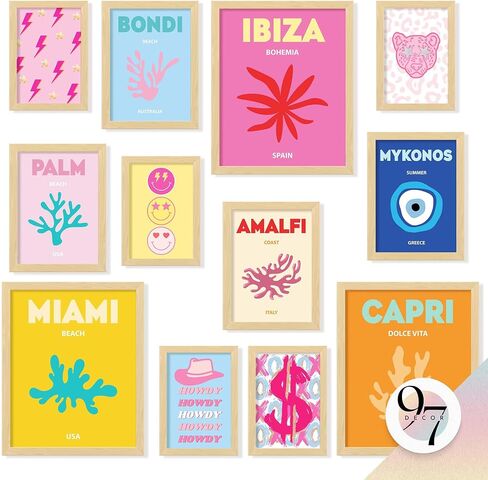 97 DECOR Vintage Tropical Botanical Wall Art - Tropical Plants Prints, Tropical Wall Decor, Hawaiian Botanical Posters, Pineapple Pictures Banana Palm Tree Painting for Home Decoration (8x10 UNFRAMED) in Saudi Arabia