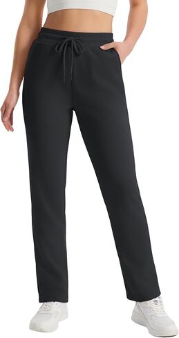 MAGCOMSEN Women's Sherpa Lined Sweatpants Winter Warm Fleece Pants Water Resistant Thermal Pants for Lounge Outdoor Snow in Saudi Arabia