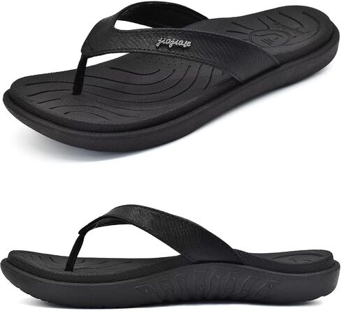 jiajiale Womens Fashion Orthotic Flip Flops للسيدات سهل الارتداء وخفيف الوزن ومريح وسميك ووسادة يوجا وصنادل رفيعة مع دعم قوس التهاب اللفافة الأخمصية in Kuwait