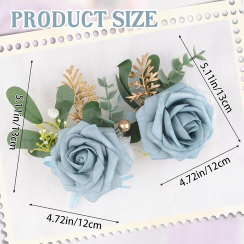 Light Purple Wrist Corsage and Boutonniere Set, 1 Set Foam Rose Hand Flower for Prom Artificial Wedding Wrist Corsage for Wedding Party Prom in Saudi Arabia