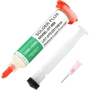 Solder Flux and Solder Paste Kit,10CC No Clean Solder Flux (1 PACK), Sn42%/Bi58% Lead Free Solder Paste 30g (1 PACK), 138℃ Solder Paste for Electronics,For Electronic Soldering