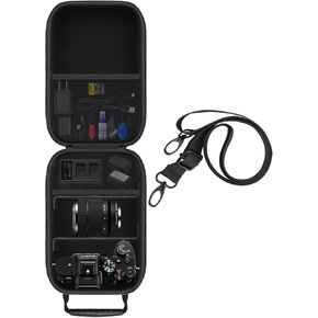 Hard Travel Carrying Case Compatible with Sony Alpha 7 IV/Sony a7 III ILCE7M3 Full-Frame Mirrorless Camera and Cable, Charger, Battery, SD Card and Other Accessories, Black