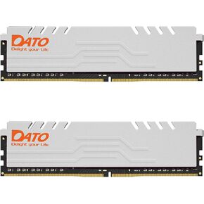 DATO 16GB DDR4 RAM 8GBx2 3200MHz DIMM with Heatsink PC4-25600 3200 CL16 1.35V 288-Pin Non-ECC UDIMM Desktop Memory Module for Gaming - Extreme White