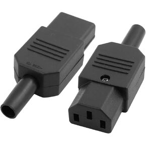 uxcell 2pcs 10A AC 250V IEC Type Plug C13 Female Rewireable Inline Power Socket Connector Black