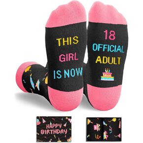 HAPPYPOP 18th Birthday Gifts Socks Ideas - 18 Year Old Birthday Gifts for Teen Girls, Young Adult Gifts for 18 Year Olds