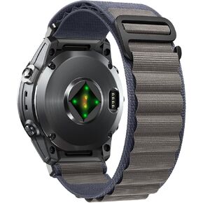 QuickFit 22mm Nylon Watch Band for Garmin Tactix 8 47mm / Garmin Descent G2/Fenix 8/Fenix 8 Solar 47mm/Fenix E/Fenix 7/Fenix 7 Pro/Fenix 6 Pro/Fenix 6/Fenix 5 Plus, Nylon Trail Loop Strap, Olive
