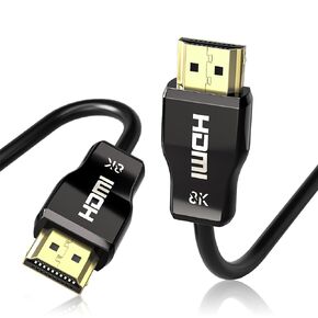 10K 8K Fiber Optic HDMI 2.1 Cable 16.4ft+25ft(2Pack) CL3 in Wall Rated, 48Gbps HDMI Cable 8K60Hz & 4K120Hz, Support eARC, Dolby, HDCP 2.2&2.3, Compatible with Blu-ray Roku LG PS5 PS4 Xbox RTX