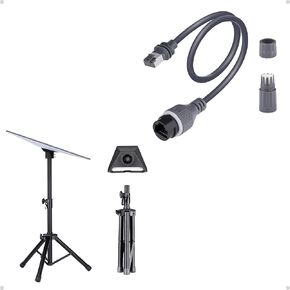 Adjustable Tripod Stand for Starlink Standard Gen 3, Stainless Steel with Aluminum Pipe Adapter, Ethernet Adapter for Starlink Standard/Gen 3 and Mini