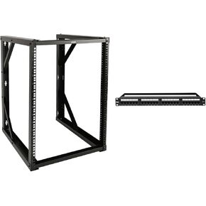Tecmojo 15U Wall Mount Rack 24.8" Depth & 24 Port Patch Panel