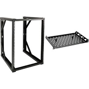 Tecmojo 15U Wall Mount Rack 24.8" Depth & 10in Server Rack Shelf
