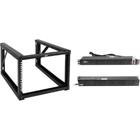 Tecmojo 6U Wall Mount Rack 24.8" Depth & 12 Outlet Rack Mount Power Strips