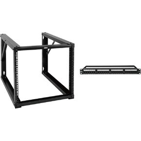 Tecmojo 9U Wall Mount Rack 24.8" Depth & 24 Port Patch Panel