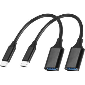 MECCANIXITY 2 Pcs USB C to USB 3.0 Adapter, USB Female to USB C Male Cable Adapter Type C Converter for Phone Laptop Car Black