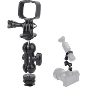 Cold Shoe Mount Expansion Adapter for DJI Osmo Pocket 3,Ajustable 360°Ball Head for DSLR Hot Shoe Mount,Vlogging and Dual Camera Setup
