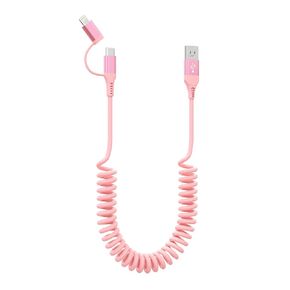 USB to USB C and Lightning Cable 6FT, Nylon Braided iPhone Charging Cable USB C and Lightning Cable 2 in 1 Carplay Cord, for iPhone 15 14 13 12 11 Pro Max Plus 8 X XS XR and Android Phone