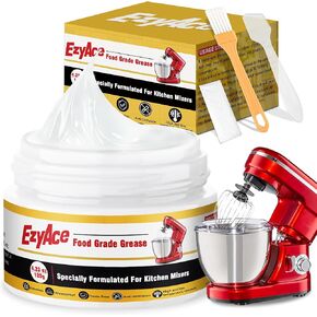 Food Grade Grease for Kitchenaid Stand Mixer Prevent Wear, Odorless Food Grade Silicone Grease for Food Processor and Kitchenaid Mixer Attachments, with Stick, Gloves, and Brush, 4.23 oz