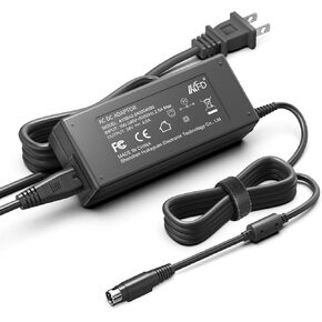 KFD 24V 4-Pin AC/DC Adapter Compatible with Thrustmaster T-GT TGT II TGTII Force Feedback Racing Wheel Servo Base 4169099 96W DC24V 4A 4PIN Thrustmaster Power Supply Cord Cable Battery Charger