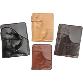 J&J Formed Wallet Style Premium Leather Rear/Cargo Pocket Holster - Fits Smith & Wesson Bodyguard 2.0 380