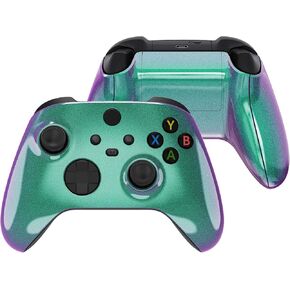 eXtremeRate Chameleon Green Purple Full Set Shell w/Battery Cover for Xbox Series X/S Controller - Controller NOT Included