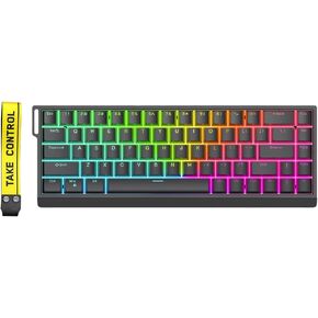 HE65 Rapid Trigger Gaming Keyboard,Magnetic Switch Hall Effect Hyper-Fast Adjustable Actuation 8K Hz Polling Rate Gasket-Mounted 65% Compact RGB HotSwap Wired Mechanical Keyboard (Black)
