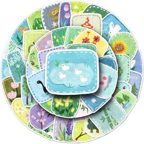 Spring Graffiti Stickers,50PCs,Cute Spring Scenery Laptop Decals,Flowers Decals Gift Toddlers Teens Girls Cute Cool Kawaii Tools Decorations DIY,Stickers for Hydro Flask